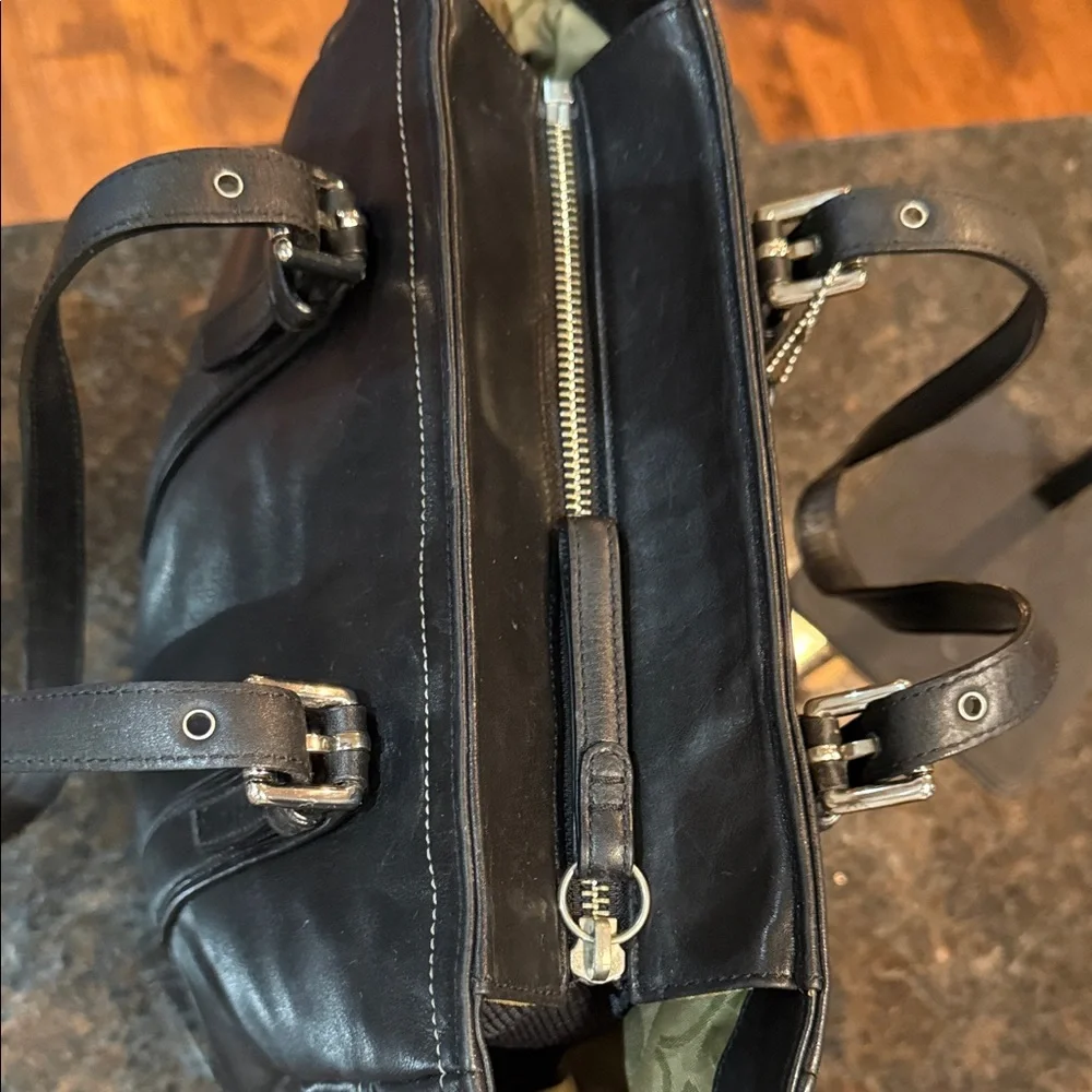 Vintage Small Black Hamptons Leatherware Tote